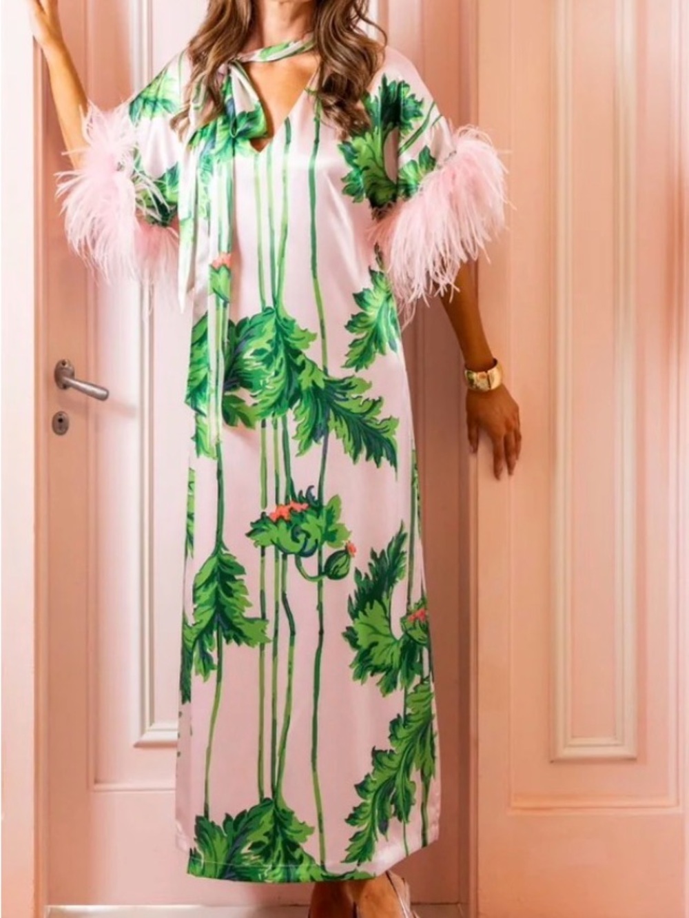 NWT House of MBR Pink Regency Caftan Sold OUT ONLINE!